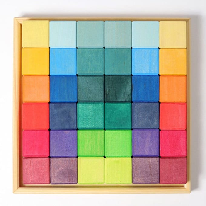 GRIMMS mozaiek blokkenset regenboog classic 1 jr+
