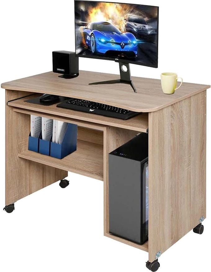 bureau - Computer table / Computertafel , thuiskantoor, bureau, eenvoudige montage \ Bureautafel Opbergtafel