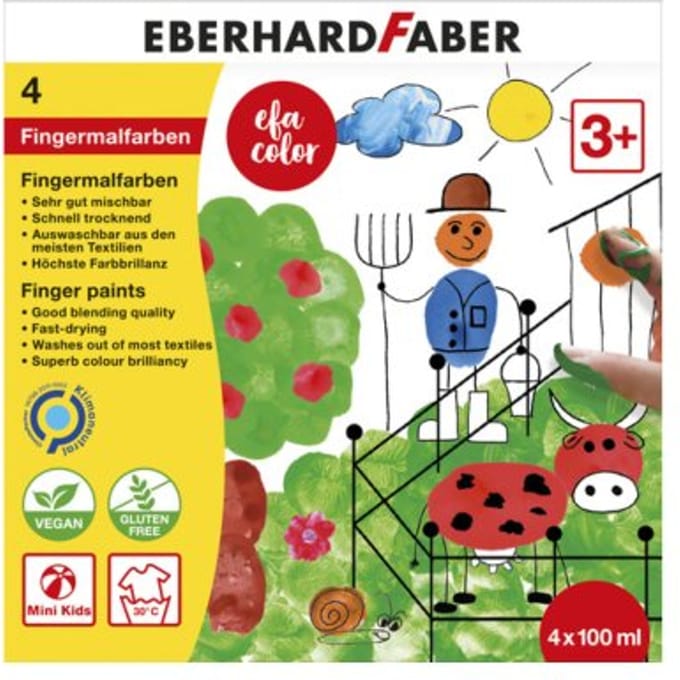 Eberhard Faber vingerverf - Efa Color - 4 x 100ml - assorti - EF-578804
