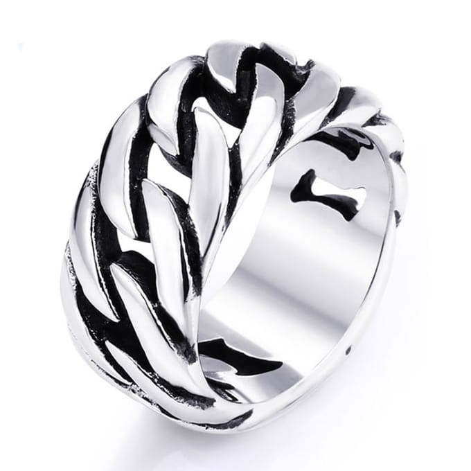Herenring edelstaal Gourmette Schakel-17mm