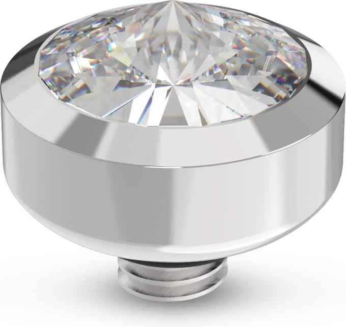 Melano Twisted Glossy Steentje Crystal Zilver