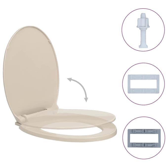 Siège de toilette avec mécanisme de fermeture douce Abricot Ovale