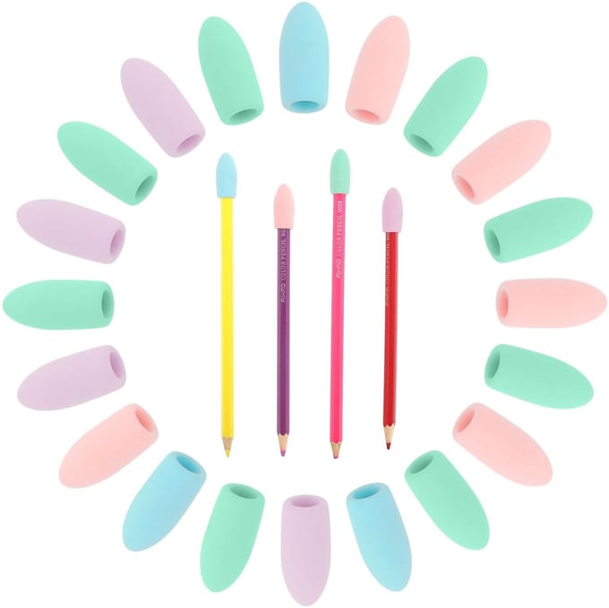 Dailygoods- Vlakgom 20 Stuks - Creatieve Gum - Mini Potloodtoppers