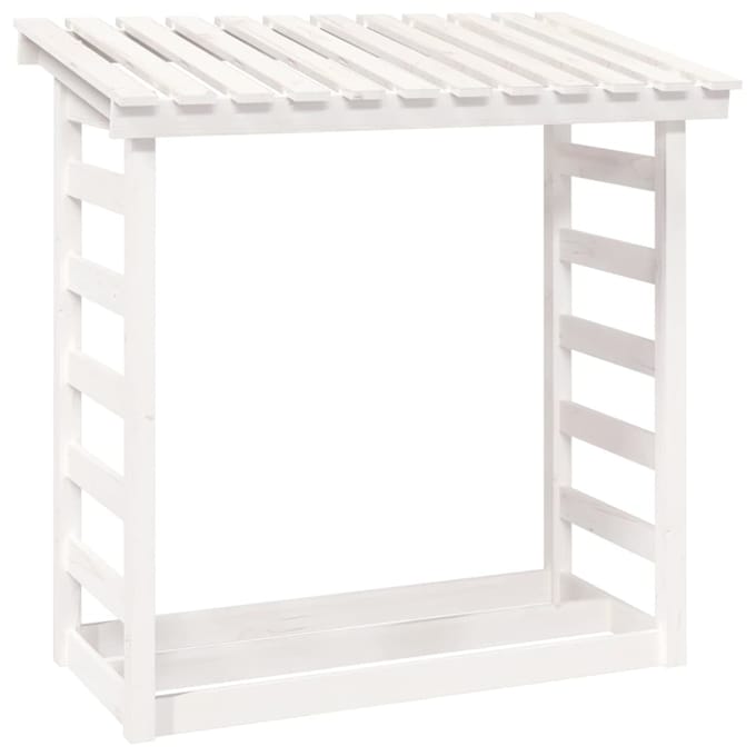 vidaXL - Haardhoutrek - 108x64,5x110 - cm - massief - grenenhout - wit