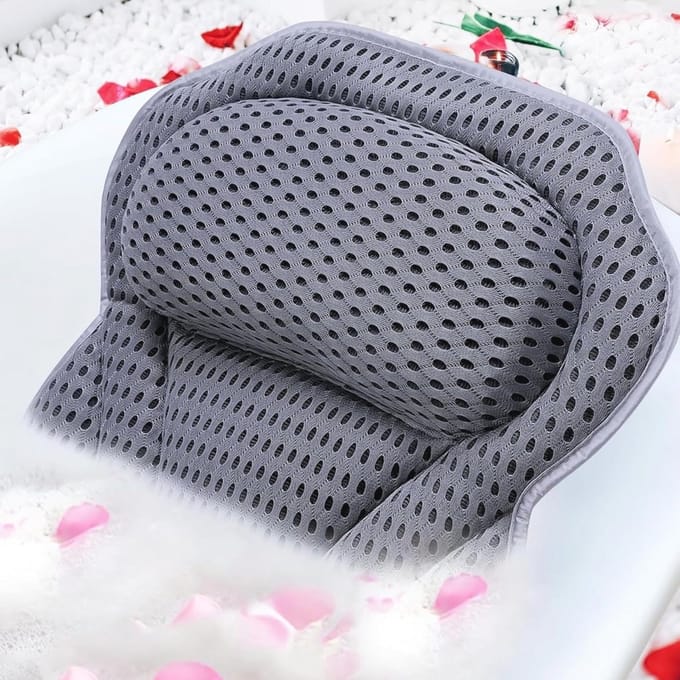 Ergonomisch Badkussen met Hoofdsteun en Antislip Zuignappen – Waterdicht en Machinewasbaar voor Thuis Spa