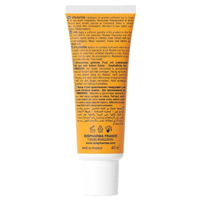 Isispharma Uveblock Ultra-Fluide Droge Touch Gekleurd SPF50+ 40 ml