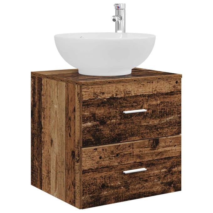vidaXL - Wandgemonteerde - wastafel - van - een - meubel - Oud - hout
