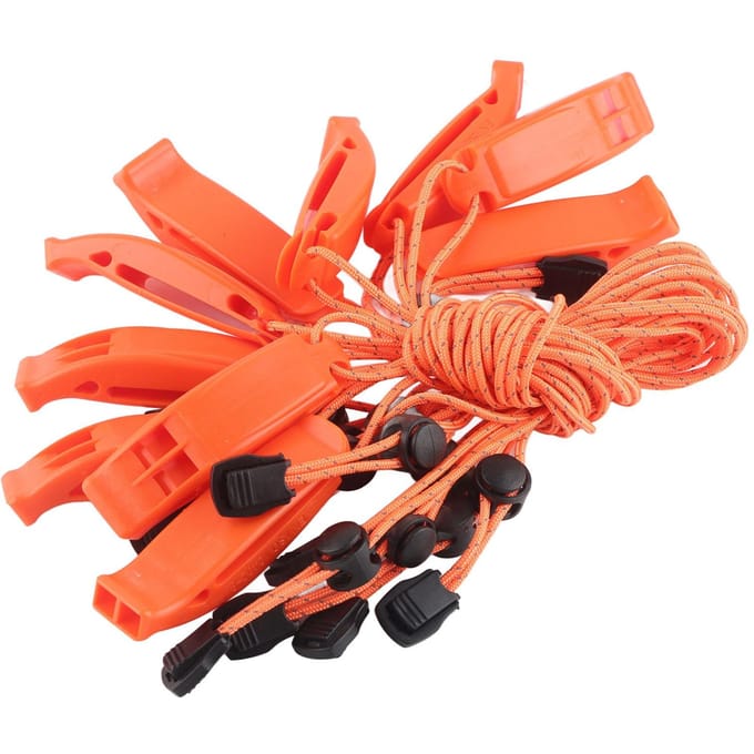 10 Stuks Veiligheidsfluitje Noodfluitje Met Touw Oranje Voor Kamperen Wandelen Jagen Vissen orange