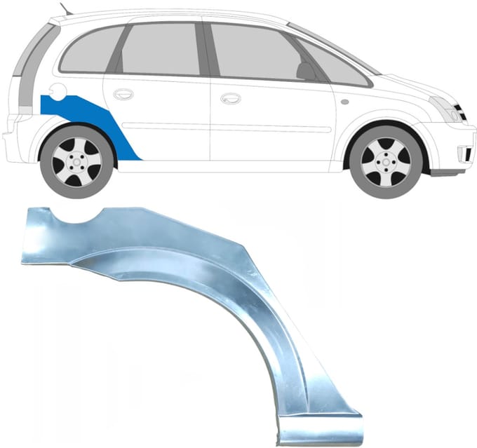 Reparatiepaneel achterspatbord voor Opel Meriva 2003-2010 / Rechts
