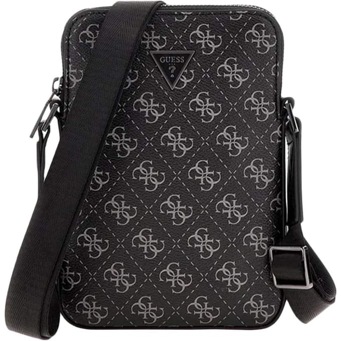 GUESS Schoudertas Vezzola Eco Flat Squared XBody Bag Black Antraciet