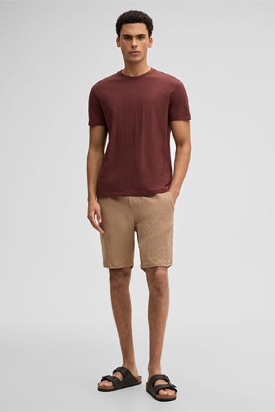 Bermuda Kaji met linnen, beige