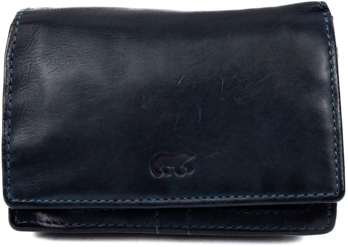 Bear Design Nina Portemonnee CL16212 - Blue – Van leer – Bear Design Nina CL16212 is een leren overslag portemonnee voor wie pasjes, briefgeld en muntgeld overzichtelijk wil meenemen