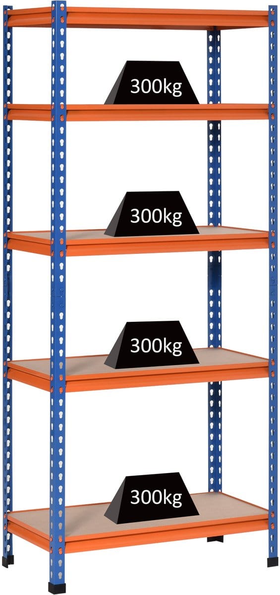 HOMCOM Opbergrekken - Metaal - 80x40x182cm - Blauw