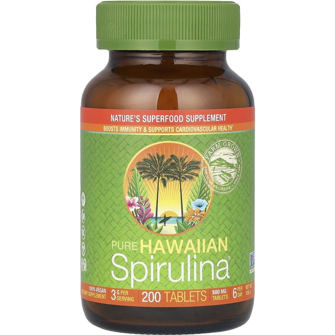 Nutrex Hawaii, Pure Hawaiiaanse Spirulina, 3 g, 200 tabletten (500 mg per tablet)
