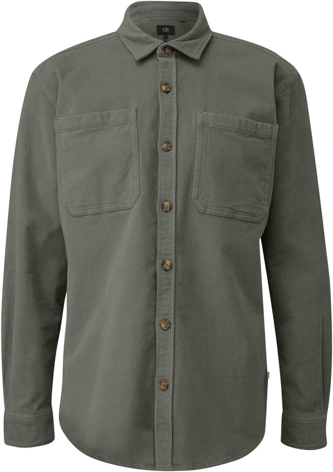 Korte mouwen ribfluweel overshirt met zakken QS