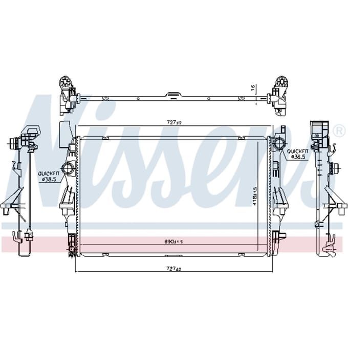 Radiator, motorkoeling NISSENS 606022