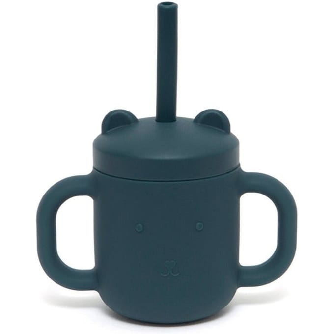 Petit Monkey siliconen sippy cup met oren balsam blue