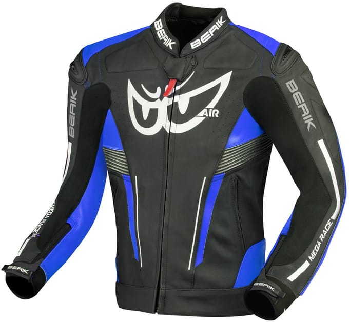 Berik Air-B Zwart Blauw Leren Motorjas - Jas