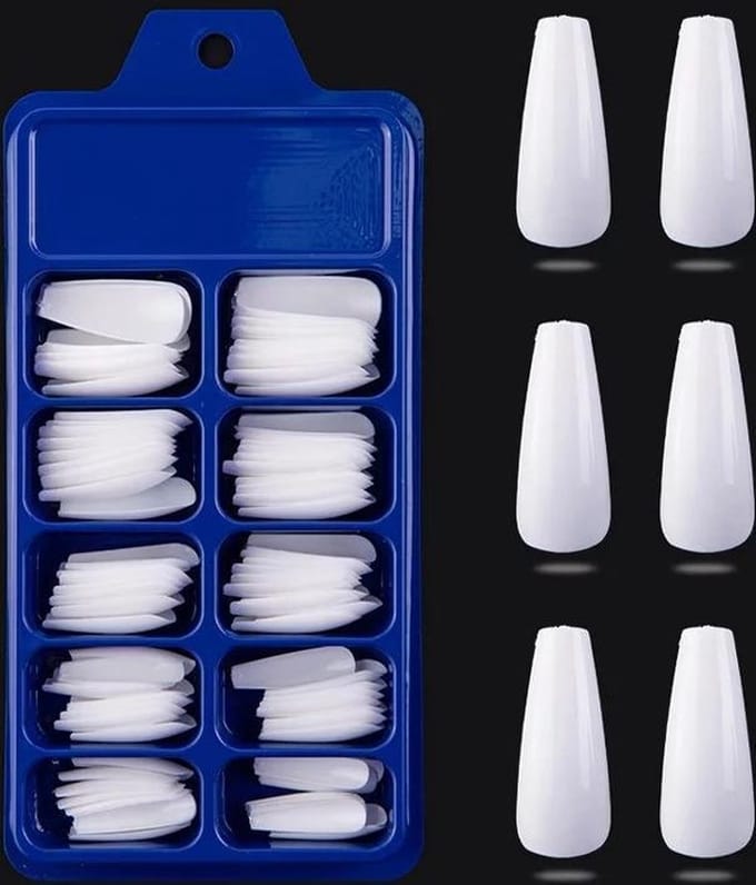 Nepnagels | set van 100 stuks | wit | verschillende maten plaknagels | Sparkolia