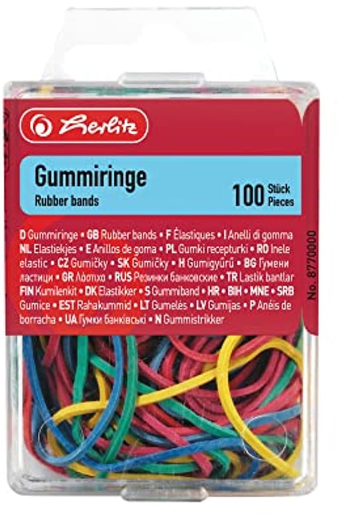 Elastieken in Assorti Kleuren - 100 Stuks voor School en Kantoor
