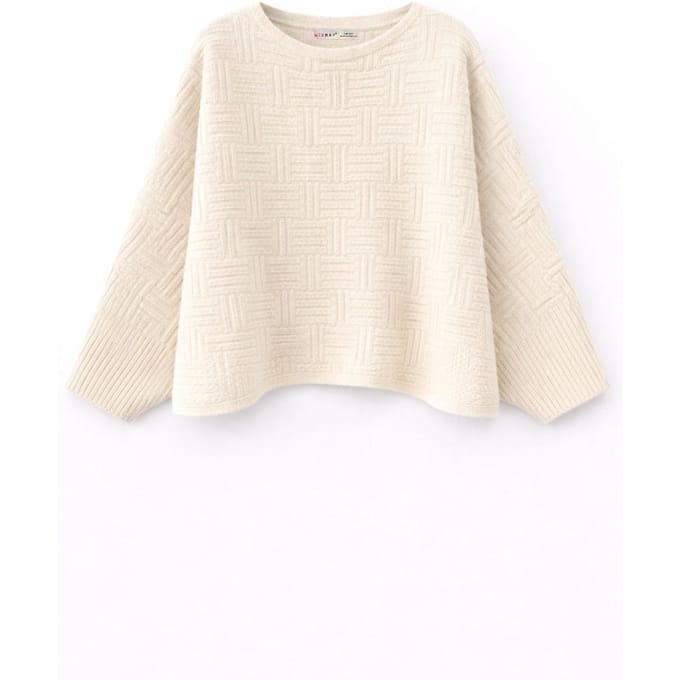 Oversized Geribbelde Crew Neck Trui