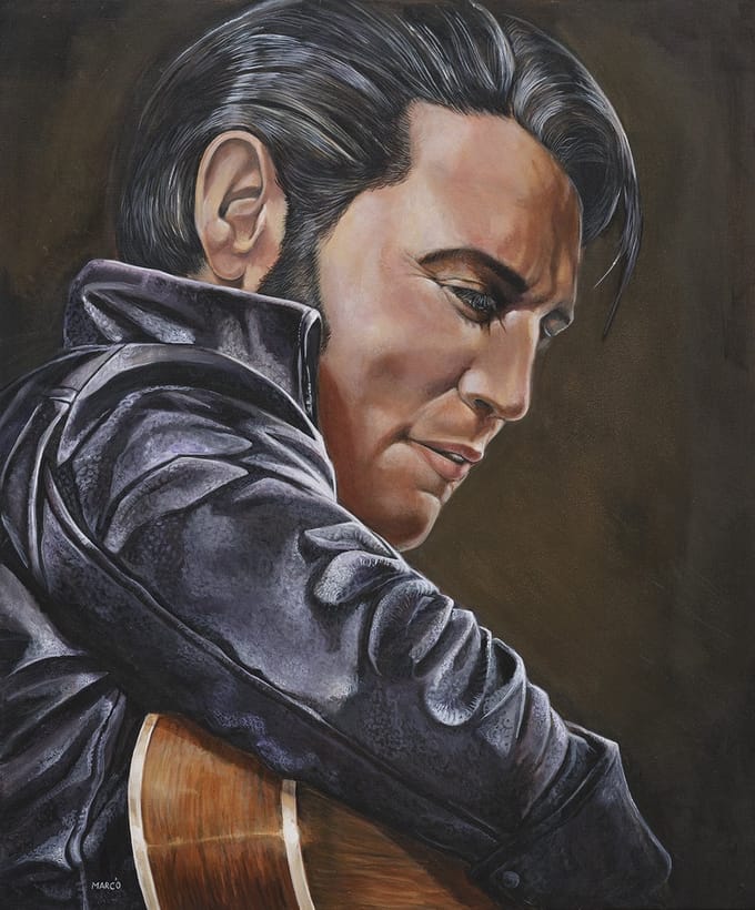 Elvis Presley 5 - kunst reproductie - canvas - 70 x 100cm