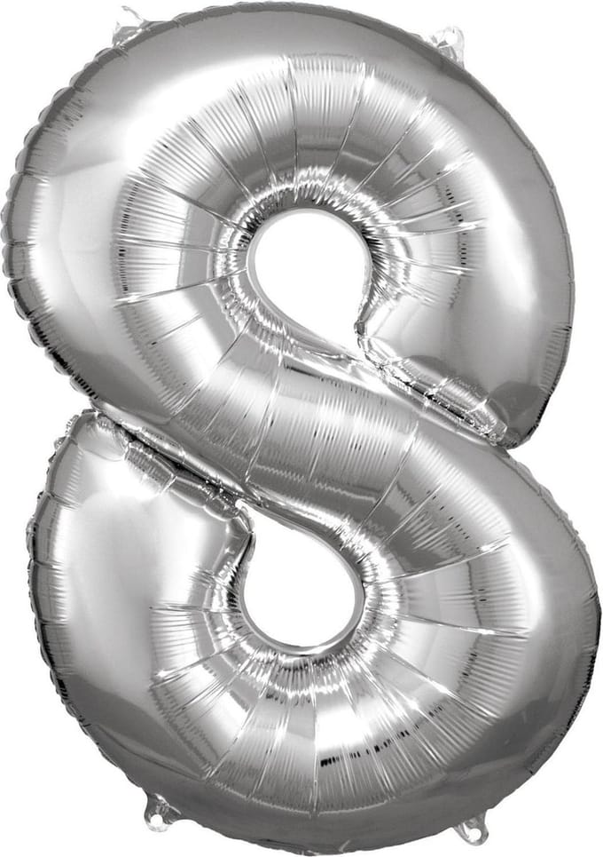 Amscan Folieballon Cijfer 8 Junior 53 X 83 Cm Zilver