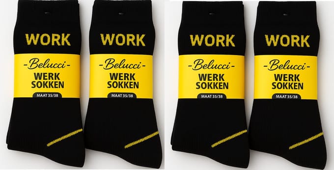Belucci Premium Werksokken - 20 paar - Zwart - Maat 35-38
