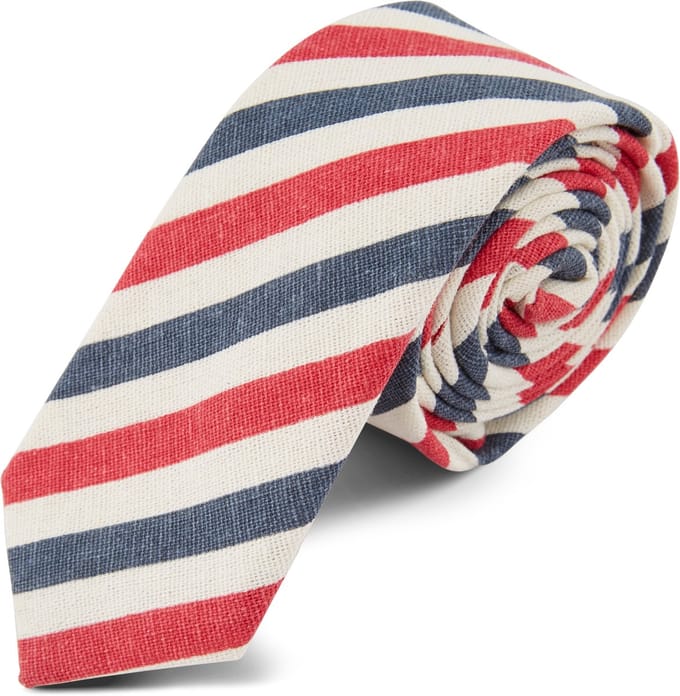 Rood & Blauw Gestreepte Stropdas