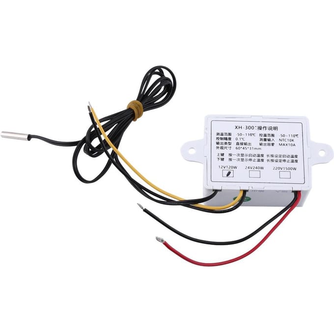 12V Hoge Precisie Digitale Thermostaatregelaar Temperatuurregelaar Schakelaar met Sonde white