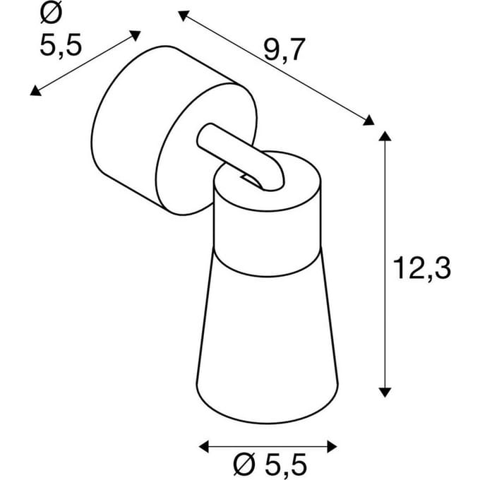 SLV plafondlamp Puri 2.0 Cone, grijs, Ø 5 cm, metaal