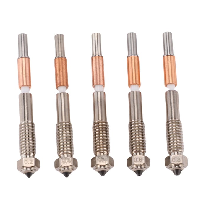 5 Stuks 3D Printer Bimetalen Extruder Mondstukken Geschikt voor QIDI Plus4 Geïntegreerd 0,4 mm 0,2 mm 0,6 mm 0,8 mm gray