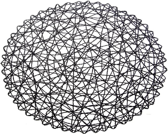 Placemat Papier Zwart Rond 35 cm - Tafelonderzetter
