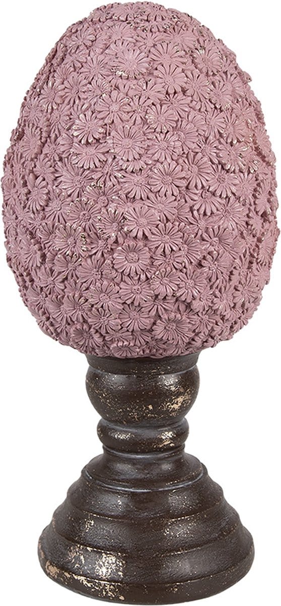 Clayre & Eef Decoratie Beeld Ei Ø 13x28 cm Roze Kunststof
