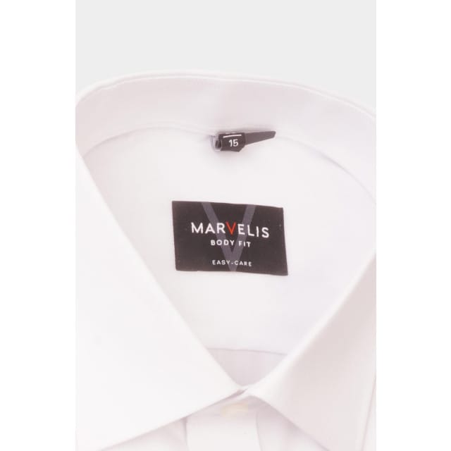 MARVELIS body fit overhemd - wit - Strijkvriendelijk - Boordmaat: 43