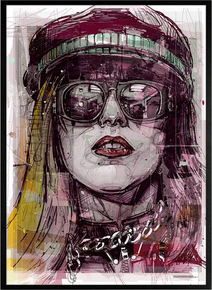 Lady Gaga print 51x71 cm *ingelijst & gesigneerd