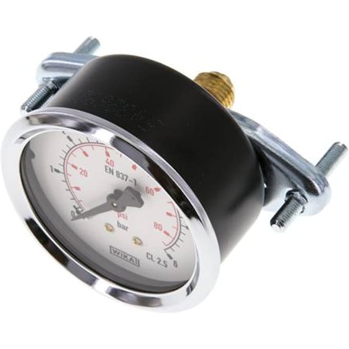 0..6 Bar Paneelmontage Manometer Staal/Messing 63 mm Klasse 2.5 (Beugel) - MW0663SH-TP