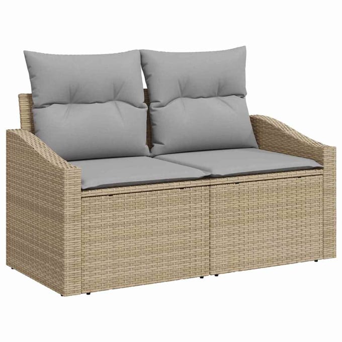 vidaXL - Tuin - Sofa - met - kussen - 123 - x - 62 - x - 69 - cm - poly - rattan