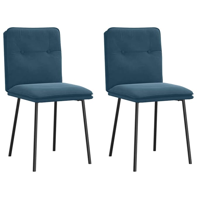 vidaXL - Eetkamerstoelen - 2 - st - fluweel - blauw