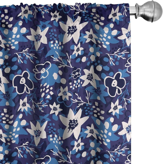 ABAKUHAUS Kleutergordijnen – 2x75x175 cm – Microvezel – Indigo