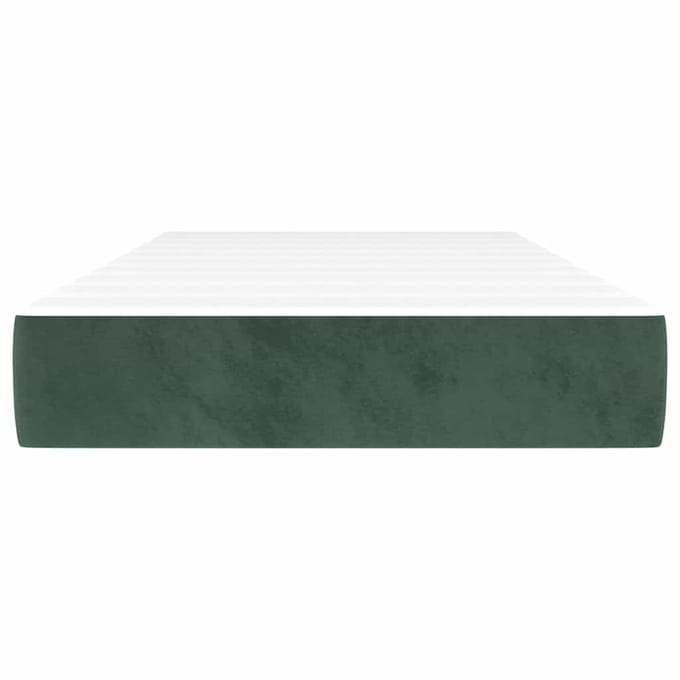 vidaXL - Pocketveringmatras - medium - 90x220x20 - cm - fluweel - donkergroen
