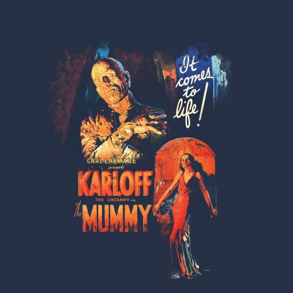 Universal Monsters The Mummy Vintage Poster Dames T-shirt - Navy - M