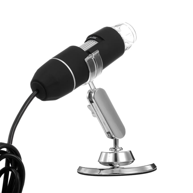 Draagbare digitale microscoop 50X tot 1000X zoom HD-microscoop 3 in 1 USB-vergrootglas 8 LED-verlichting Zwart zwart