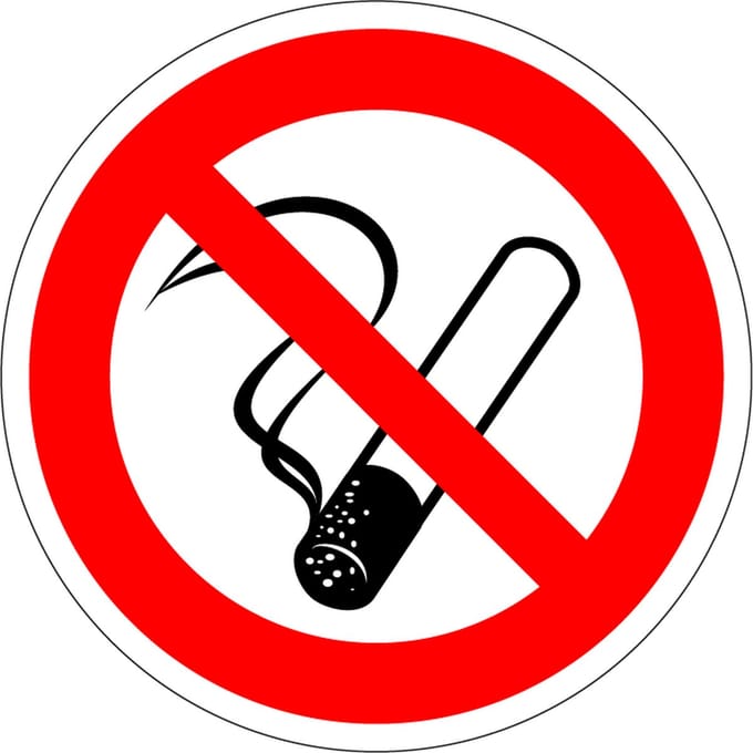 Verboden te roken sticker 50 mm - 10 stuks per kaart