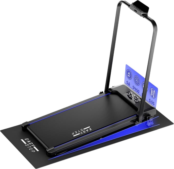Easystep Pro Loopband 1-12KM/H - Loopband inklapbaar - Walking pad - Loopbanden Voor Thuis - Wandelband - Hardloopband - Treadmill - Loopband Met 3 hellingsstanden 9% - Inklapbare Loopband - Opvouwbare loopband - Loopband inklapbaar met helling