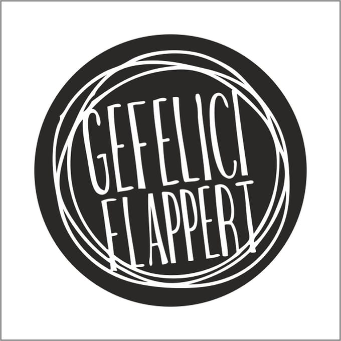 Sticker - "Gefeliciflappert" - Etiketten - 47mm Rond - Wit/Zwart - 500 Stuks
