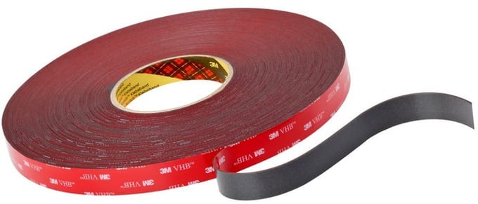 Sterk Dubbelzijdig Acrylaat Plakband Grijs 12mm - Hoge Temperatuur & Poedercoating Geschikt
