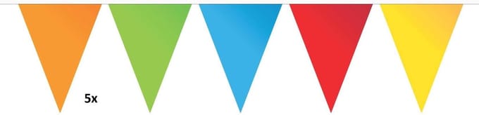 Vlaggenlijn multi color 10mtr pak a 5st