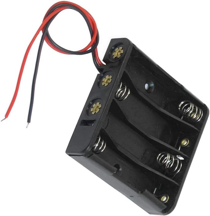 Batterijhouder - AAA Houder - Elektronica Projecten - Met Draadgeleiders - Zwart