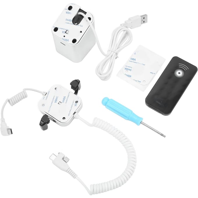 Support d'affichage antivol pour téléphone, fonction de charge, antidérapant, son puissant, support d'alarme antivol white